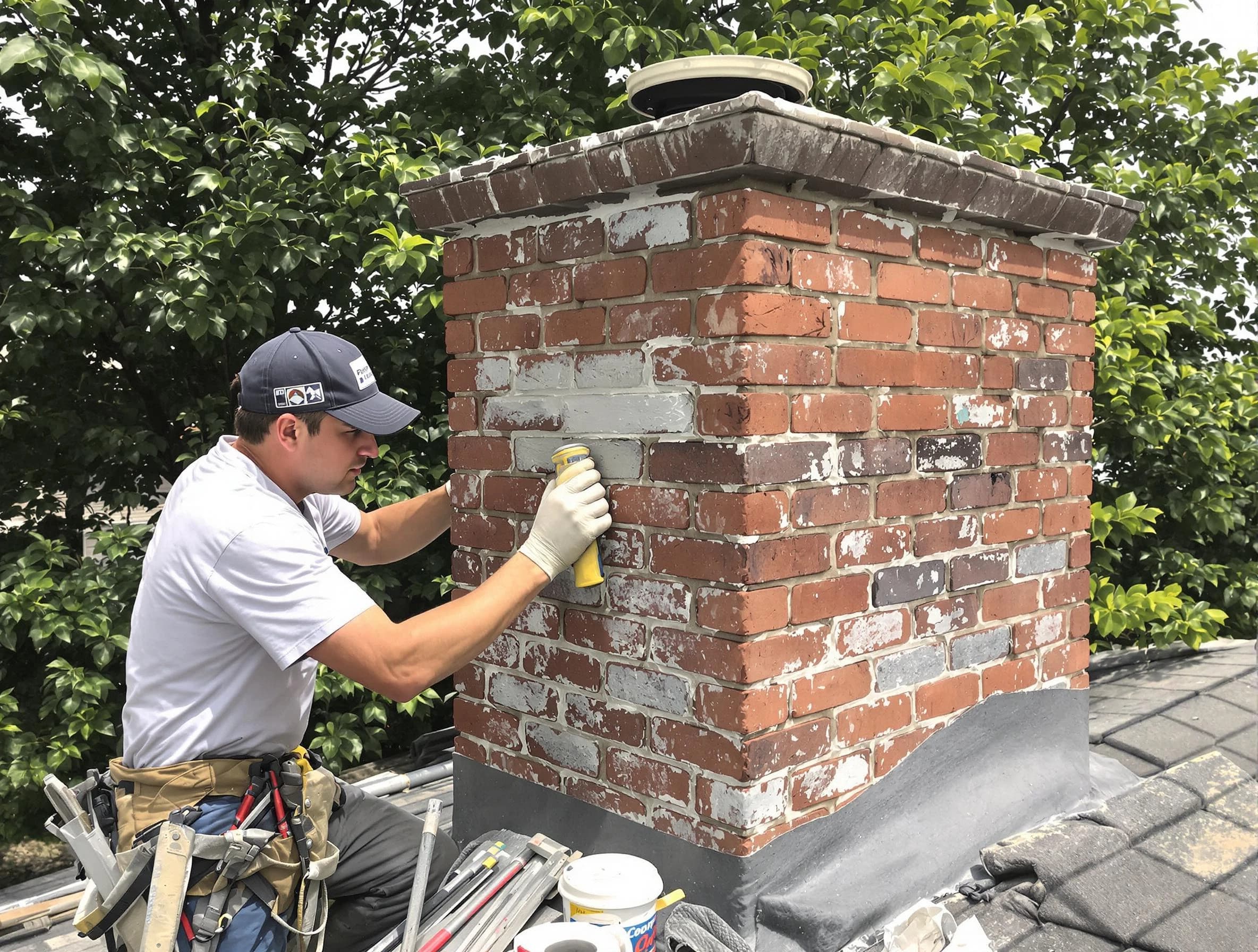 Mount Lebanon Chimney Sweep restoring an aging chimney in Mount Lebanon, PA