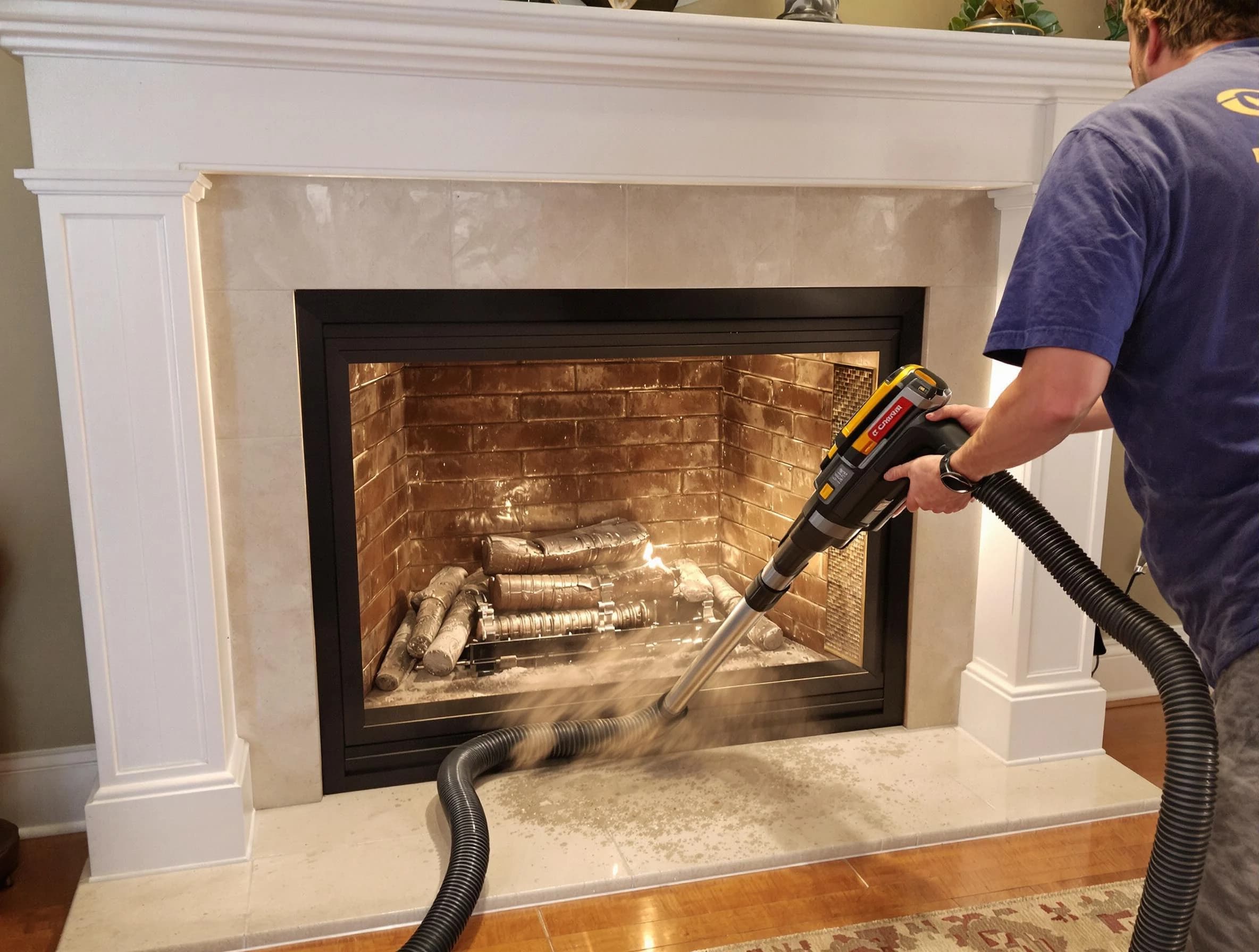 Fireplace cleaning performed by Mount Lebanon Chimney Sweep in Mount Lebanon, PA
