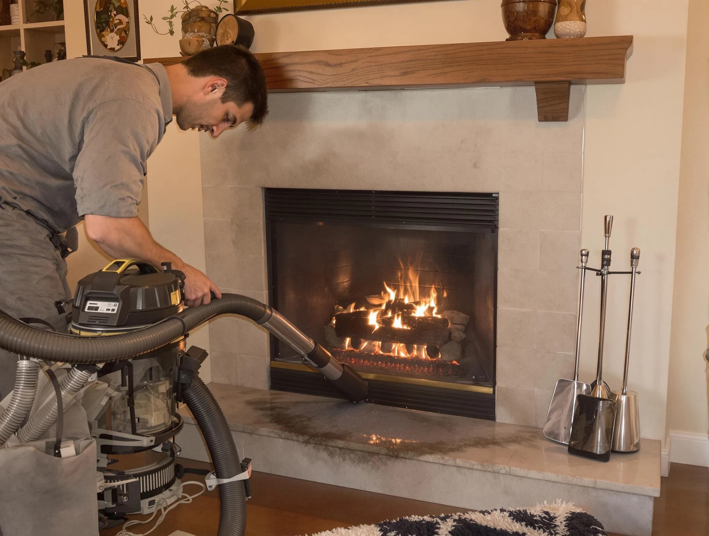 Routine fireplace upkeep by Mount Lebanon Chimney Sweep in Mount Lebanon, PA