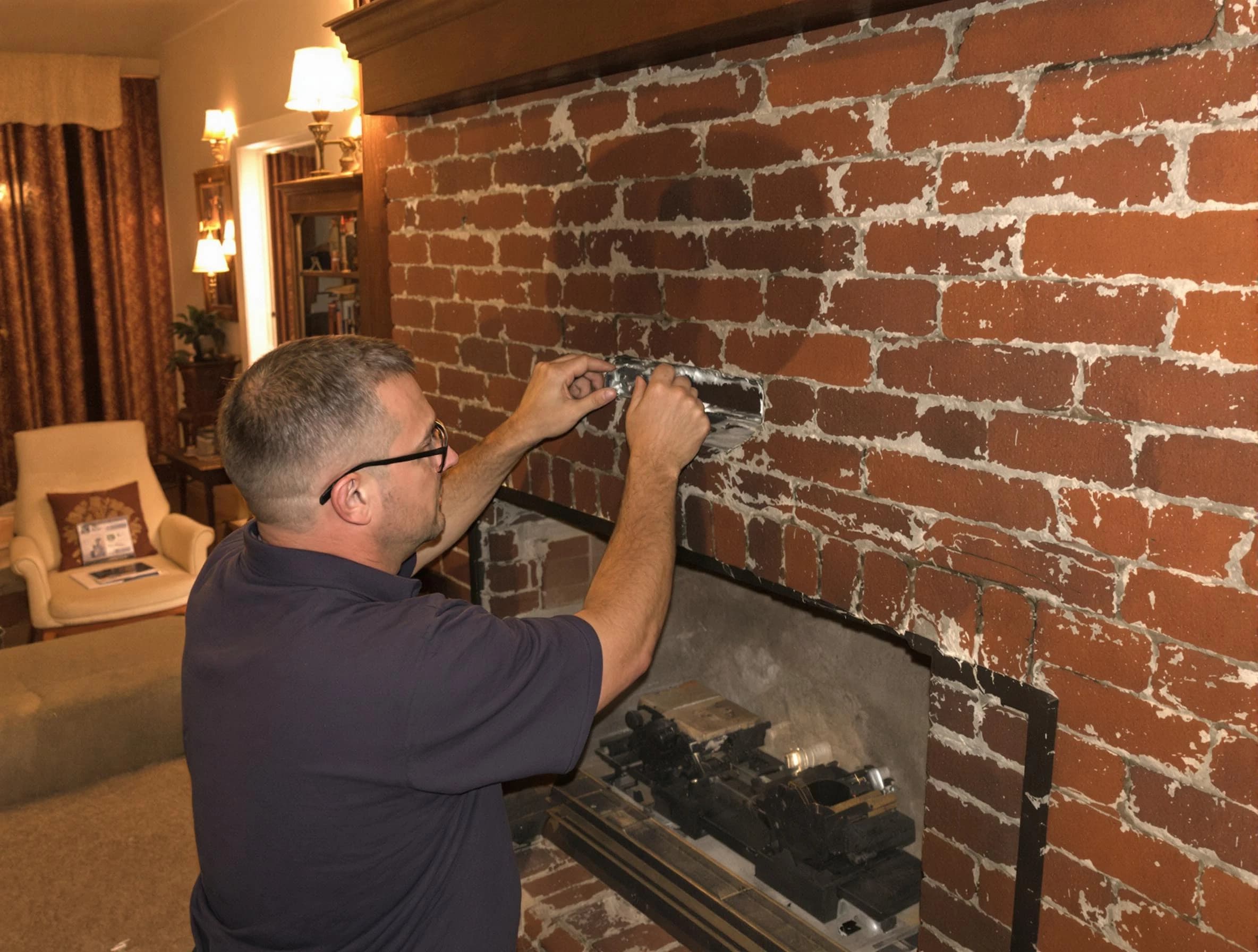 Mount Lebanon Chimney Sweep expert fixing a fireplace in Mount Lebanon, PA