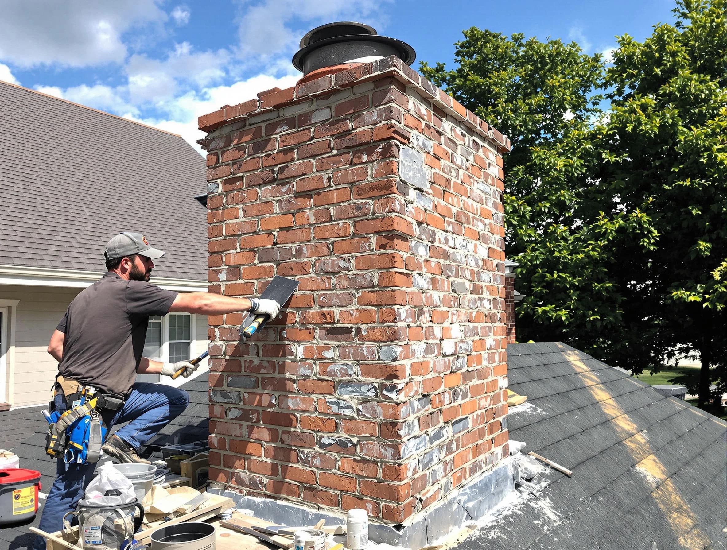 Completed chimney rebuild by Mount Lebanon Chimney Sweep in Mount Lebanon, PA