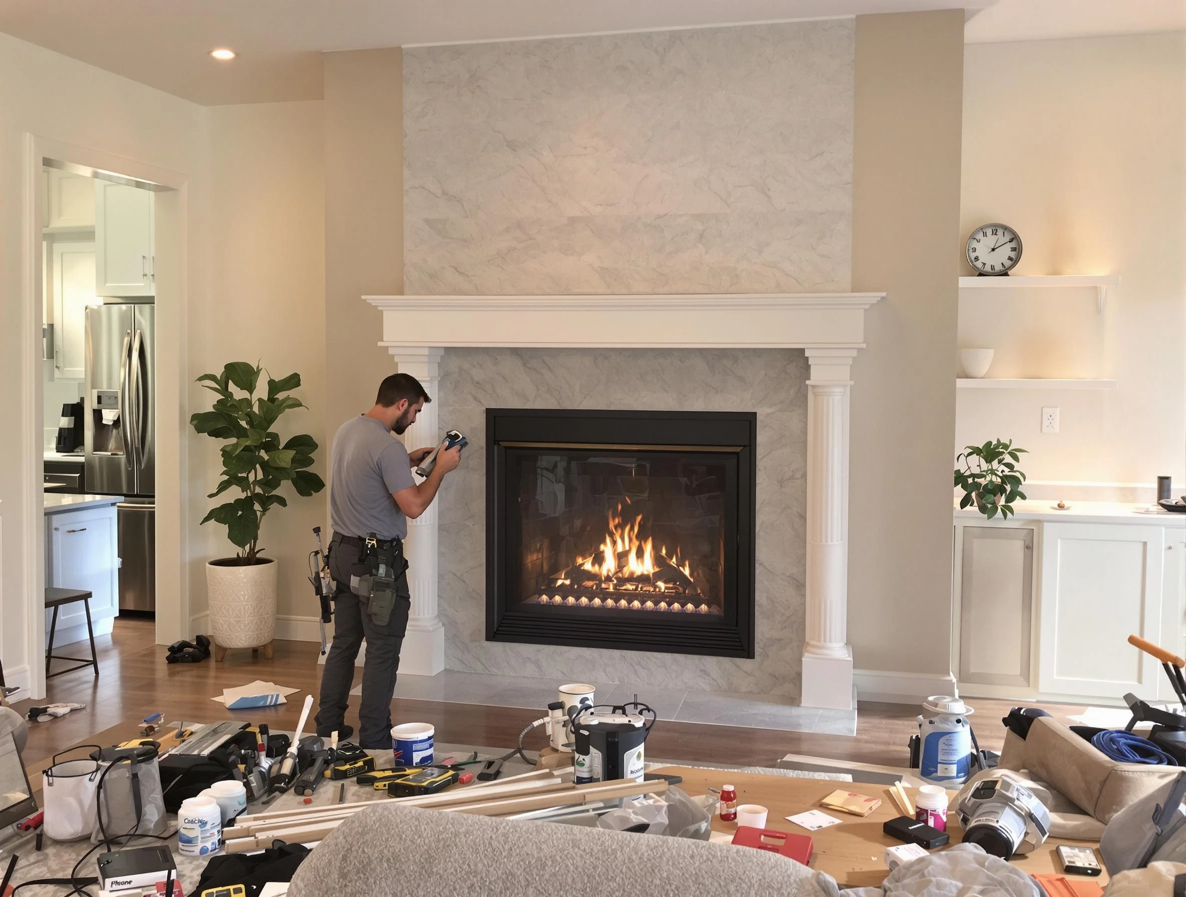 Newly installed fireplace by Mount Lebanon Chimney Sweep in Mount Lebanon, PA